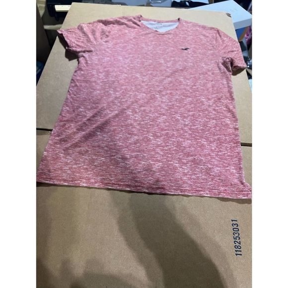 Hollister logo UNISEX maroon white striped short sleevet- shirt SZ S - Picture 10 of 10